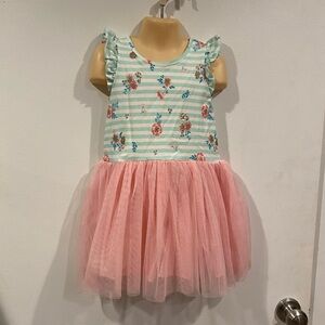 Tommy Bahama Floral Striped Dress with Pink Tulle Skirt